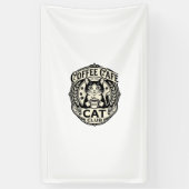 Coffeeshop Kat Grappige Kat Grafisch - Coffeeshop Spandoek (Verticaal)