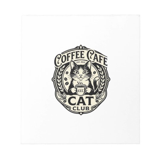 Coffeeshop Kat Grappige Kat Graphics - Coffeeshop Notitieblok (Voorkant)