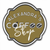  coffeeshop logo voor zaken / thuis sticker (Voorkant)