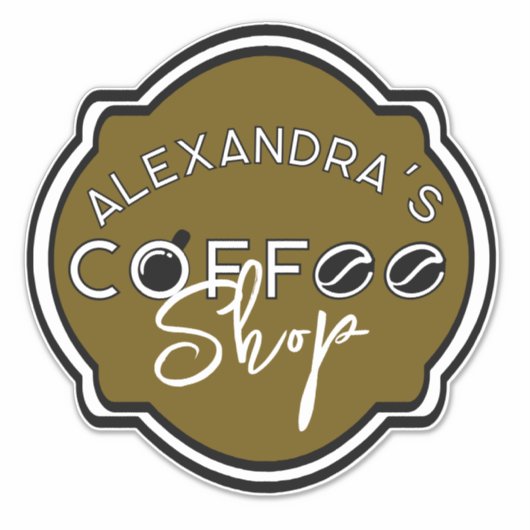  coffeeshop logo voor zaken / thuis sticker (Voorkant)