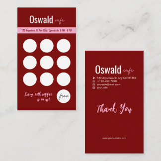Coffeeshop Loyalty Reward Card Stempelkaart