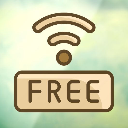 Coffeeshop met gratis Wi-Fi Zakelijke winkel Raamsticker (Vel 3)
