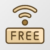 Coffeeshop met gratis Wi-Fi Zakelijke winkel Raamsticker (Vel)