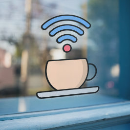 Coffeeshop Met Gratis WIFI Internet Wachtwoord Raamsticker