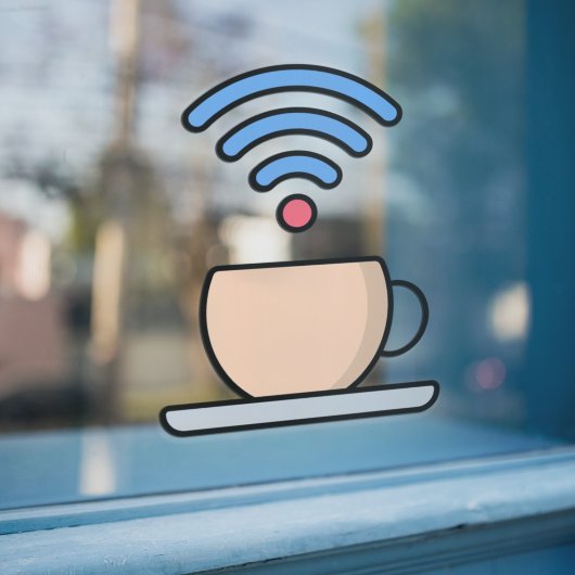 Coffeeshop Met Gratis WIFI Internet Wachtwoord Raamsticker