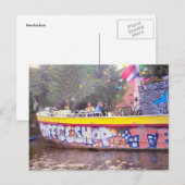 Coffeeshop op een oude Nederlandse schuur in Amste Briefkaart (Voorkant / Achterkant)