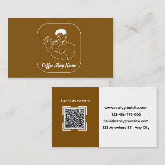 Coffeeshop QR-bedrijfskaart Visitekaartje