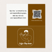 Coffeeshop QR-code Vouw Visitekaartje (Buitenkant ongevouwen)