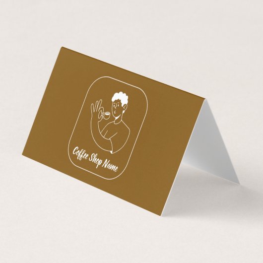 Coffeeshop QR-code Vouw Visitekaartje (Voorkant)