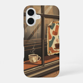 Coffeeshop Raam Uitzicht iPhone 16 Hoesje