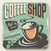  coffeeshop | Retro Coffee Cork Onderzetters (Voorkant)