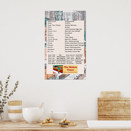 Coffeeshop Singlish Poster (Keuken)