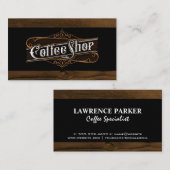 coffeeshopbelettering | houtversiering visitekaartje (Voorkant / Achterkant)