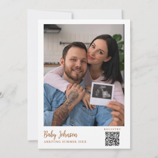 Coffeeshower Baby Shower Foto QR-code Kaart (Achterkant)