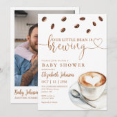 Coffeeshower Baby Shower Foto QR-code Kaart (Voorkant / Achterkant)