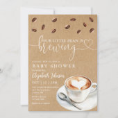 Coffeethee Baby Shower Foto QR Code Kaart (Voorkant)