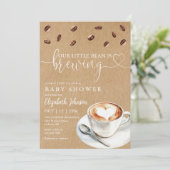 Coffeethee Baby Shower Foto QR Code Kaart (Staand voorkant)
