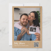 Coffeethee Baby Shower Foto QR Code Kaart (Achterkant)