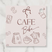 Coffeethema Beige Cafe Bebe Brouwende Baby Shower Bedankjes Labels (Achterkant)