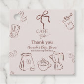 Coffeethema Beige Cafe Bebe Brouwende Baby Shower Bedankjes Labels (Voorkant)