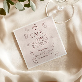 Coffeethema Beige Cafe Bebe Brouwende Baby Shower Servet