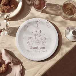 Coffeethema Beige Cafe Bebe Brouwende Babyborrel Papieren Bordje