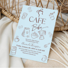 Coffeethema Blauwe Boog Cafe Bebe Jongen Baby Show Kaart