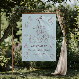 Coffeethema Blauwe Boog Cafe Bebe Jongen Baby Show Poster
