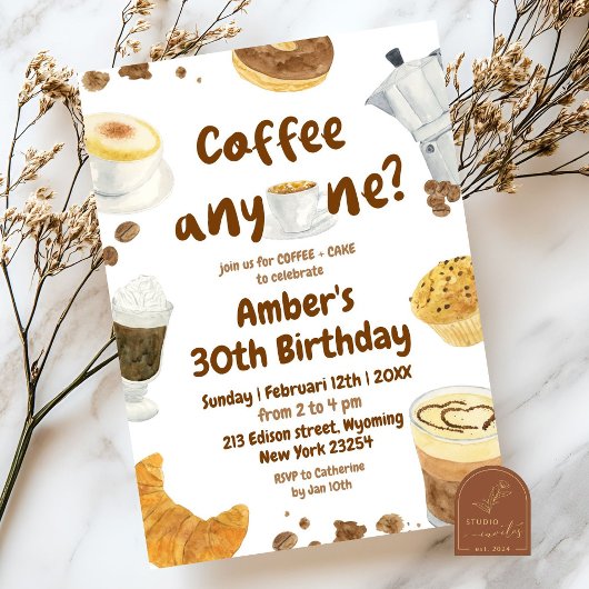 Coffeeverjaardagsfeest Illustratie Kaart