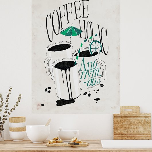 Coffeholic anonieme poster (Keuken)