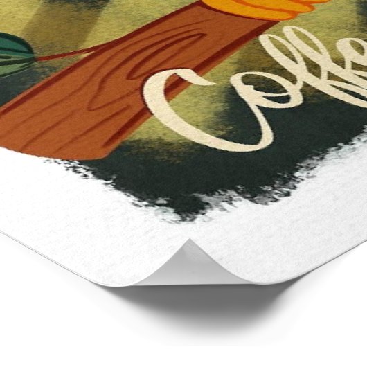 Coffeholic uil poster (Hoek)