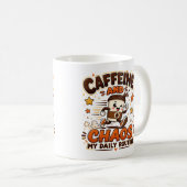 Coffeïne en Chaos Mijn Dagelijkse Routine Mok (Voorkant rechts)