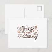 Coffeine voor het volwassen worden briefkaart (Voorkant / Achterkant)