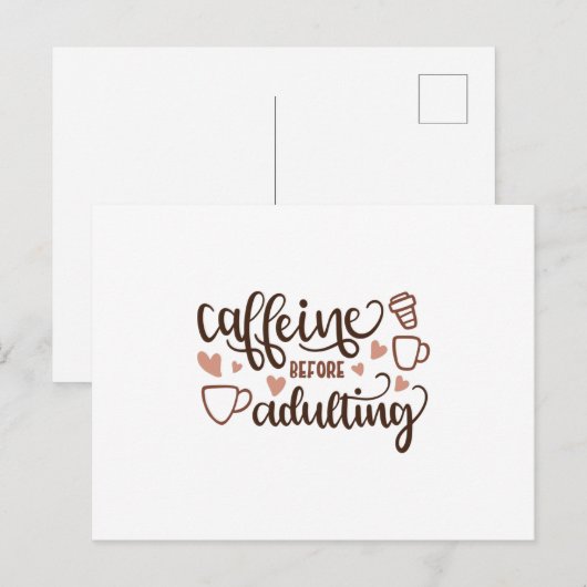 Coffeine voor het volwassen worden briefkaart (Voorkant / Achterkant)