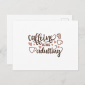 Coffeine voor volwassenen briefkaart (Voorkant / Achterkant)