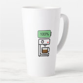 Coffeïneverslaving ontwerp latte mok (Rechterhoek)