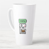 Coffeïneverslaving ontwerp latte mok (Linkerhoek)