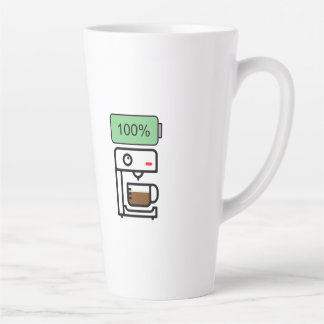 Coffeïneverslaving ontwerp latte mok