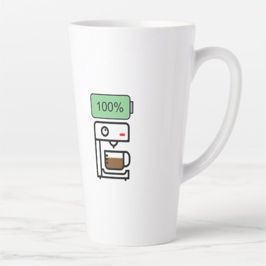 Coffeïneverslaving ontwerp latte mok (Rechts)