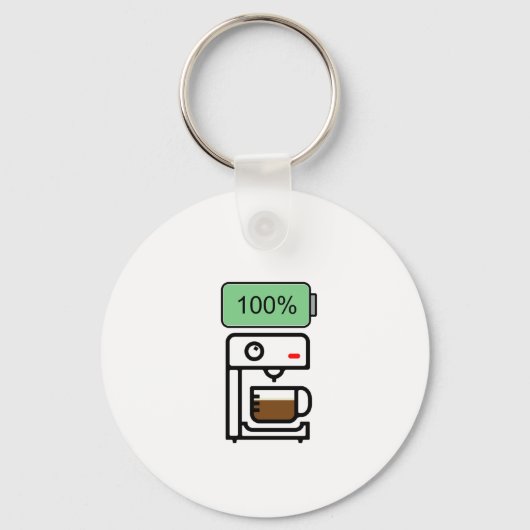 Coffeïneverslaving ontwerp sleutelhanger (Voorkant)