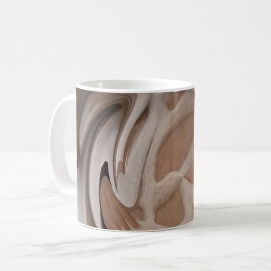 "Coffelicious" in schaduwen van bruine en roomabst Koffiemok (Voorkant links)