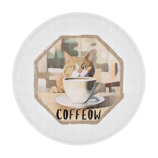 Coffeow Bezige Schattigee Kat Snijplank (Voorkant)