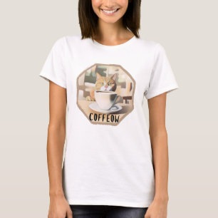 Coffeow Bezige Schattigee Kat T-shirt