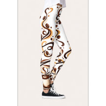 Coffeprint Leggings voor Coffeeliefhebbers