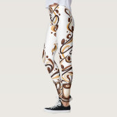 Coffeprint Leggings voor Coffeeliefhebbers (Links)