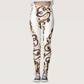 Coffeprint Leggings voor Coffeeliefhebbers (Voorkant)