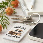 Coffeverslaafde koffie sleutelhanger (Voorkant Rechts)