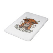 Coffeverslaafde Schattige Hoogland Koe Oude Gravur Badmat (Gekanteld)