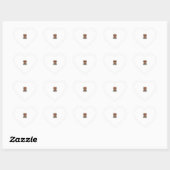 Coffeverslaafde Schattige Hoogland Koe Oude Gravur Hart Sticker (Vel)