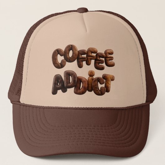 Coffeverslaafde Truckerhoed Funny Koffieliefhebber Trucker Pet (Voorkant)